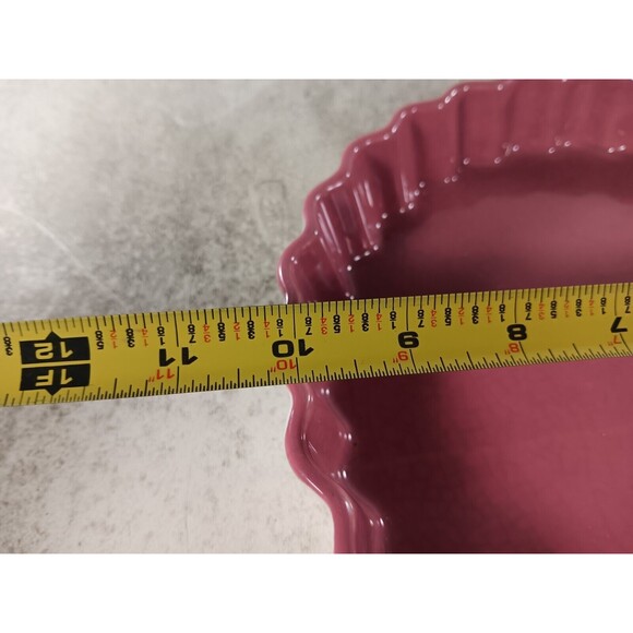 Quiche Pan Pink Ceramic Stoneware 10" Made in Japan - Picture 5 of 6